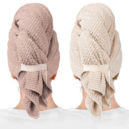 ROLSHOL front view of two mauve and clay towels showing colors and packaging benefit convenience