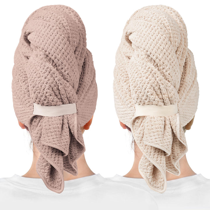 ROLSHOL front view of two mauve and clay towels showing colors and packaging benefit convenience
