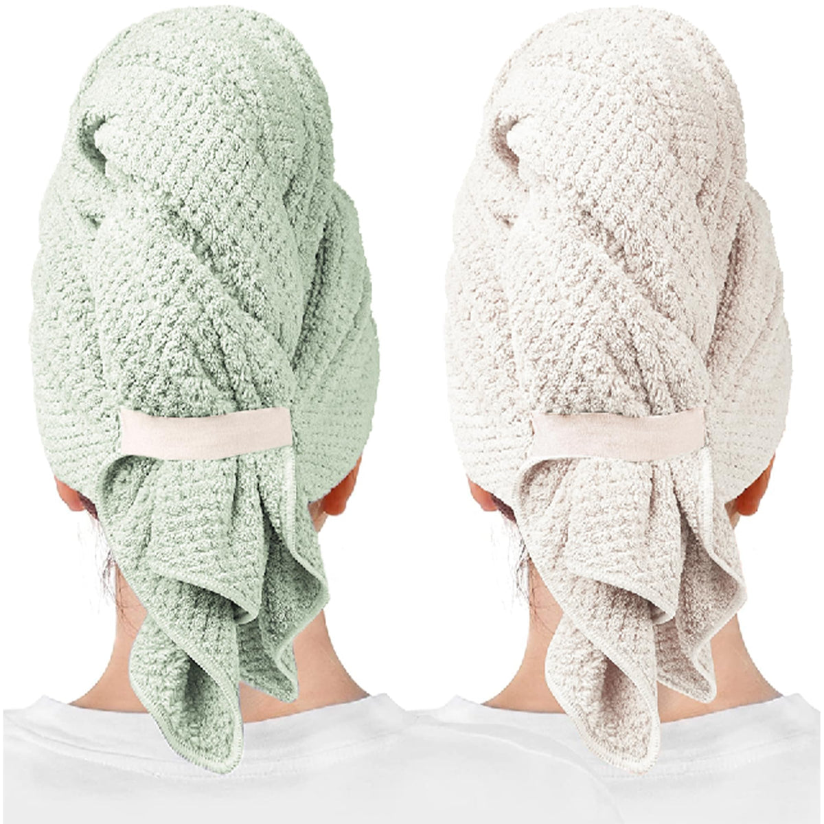 ROLSHOL front view of two large towels showing size and colors, ideal for fast drying