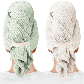ROLSHOL front view of two large towels showing size and colors, ideal for fast drying