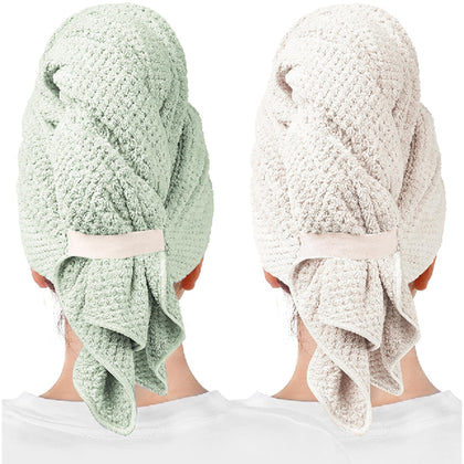 ROLSHOL front view of two large towels showing size and colors, ideal for fast drying
