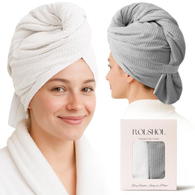 ROLSHOL front pack view showing both towel colors and value