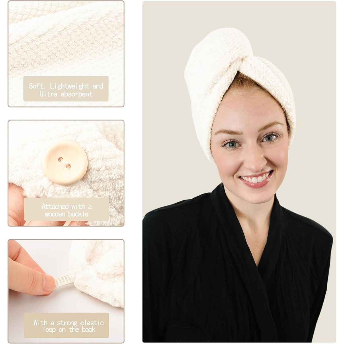 rolshol turban wrapped on model demonstrating comfortable hold