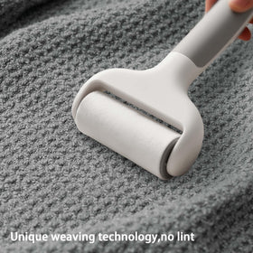 ROLSHOL wrap worn on long curly hair for hands-free drying