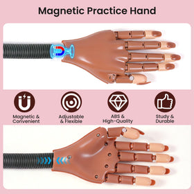 Rolybag practice hand under UV lamp enabling consistent gel curing