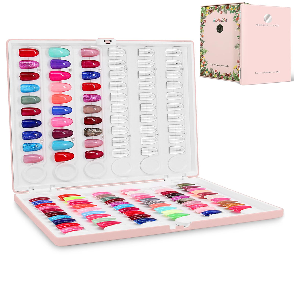 ROMALOVE front cover display with organized swatch grid for fast client choices