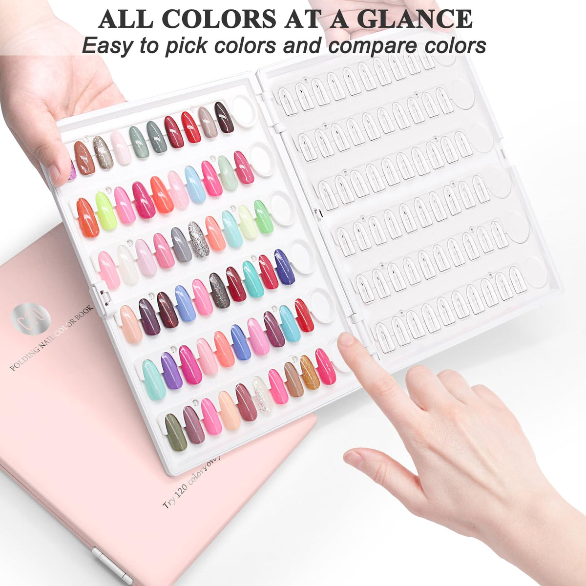 ROMALOVE nail art sample page displaying layered designs for portfolio use