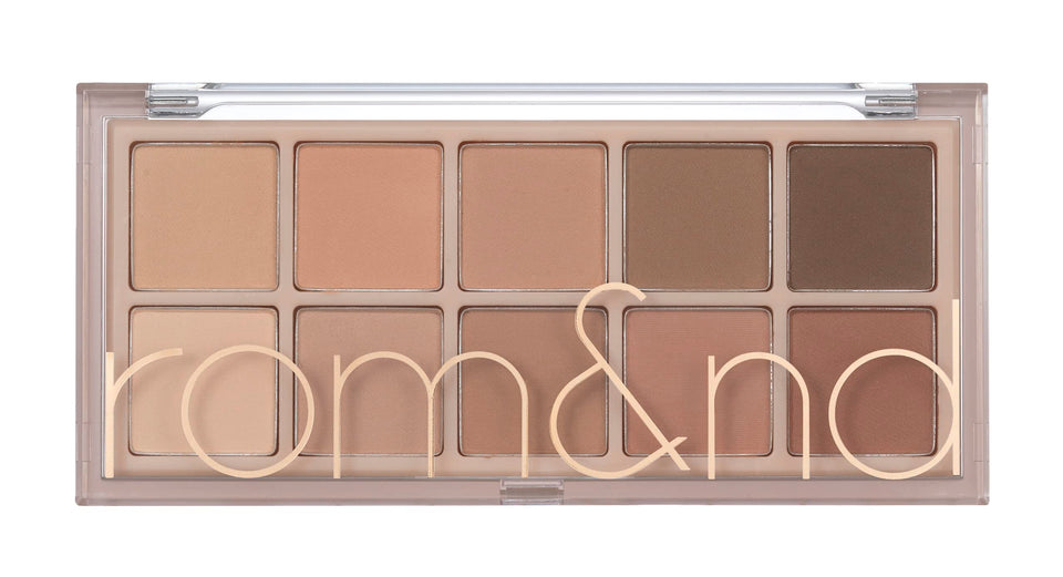 rom&nd Better Than Palette front view open showing ten warm shades and compact layout for versatile looks