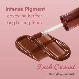 rom&nd full-coverage lips displaying glossy finish that visually plumps lips