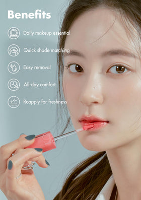 rom&nd swiped texture on skin showing smooth, buildable coverage benefit