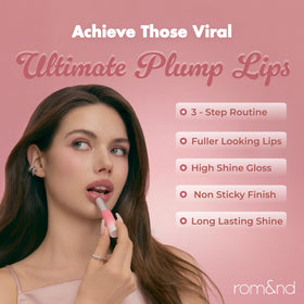 rom&nd Glasting Color Gloss reflecting light on lips to amplify shine and perceived volume