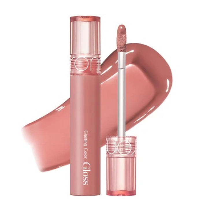 rom&nd front packaging showing sleek gloss tube and label for shelf appeal