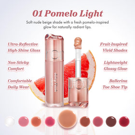 rom&nd texture drop on hand showing glossy, lightweight hydration