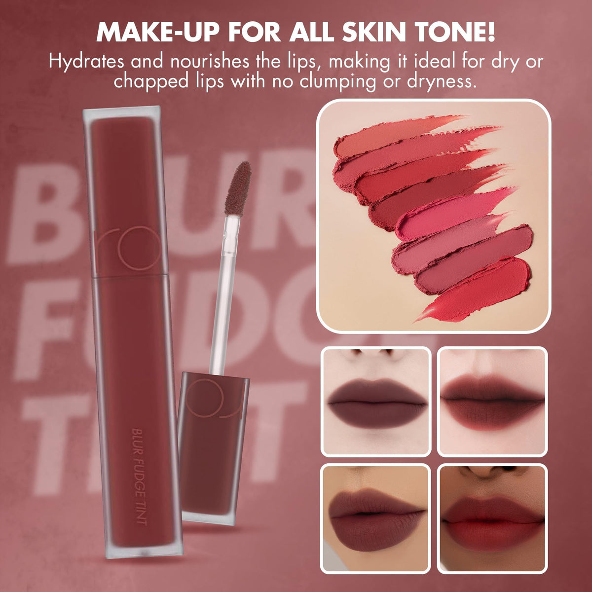 rom&nd placed with makeup bag showing portability and everyday wear benefit