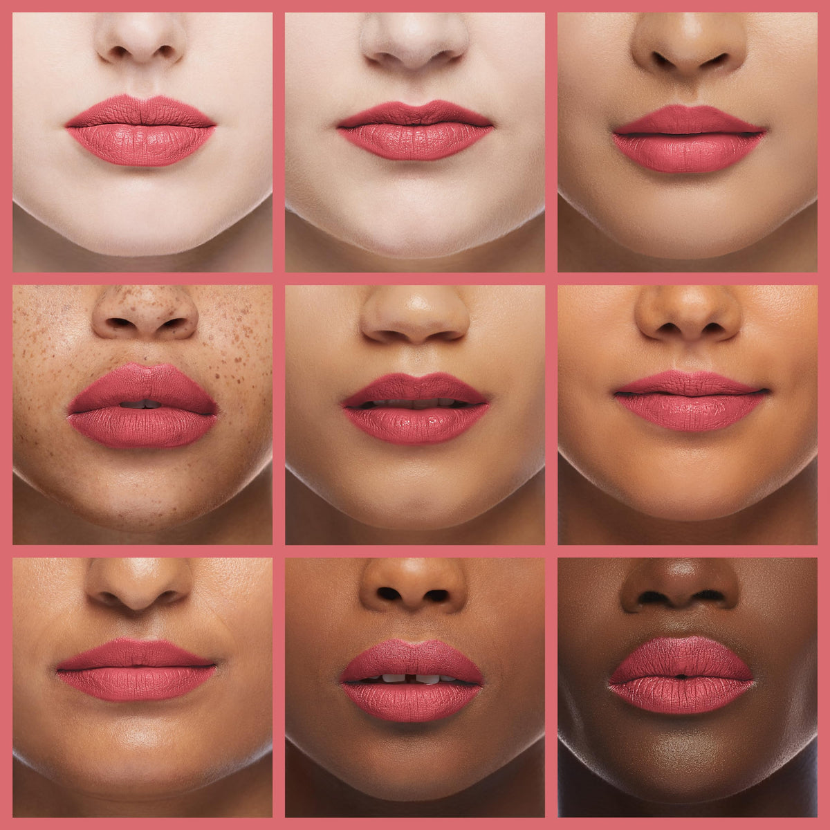 rom&nd on lips portrait showing Rosiental wearable color benefit: natural MLBB look