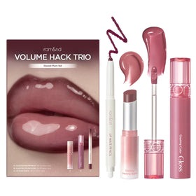 rom&nd front packaging of the Volume Hack Trio showing all three products and neat labeling benefit: ready-to-use kit