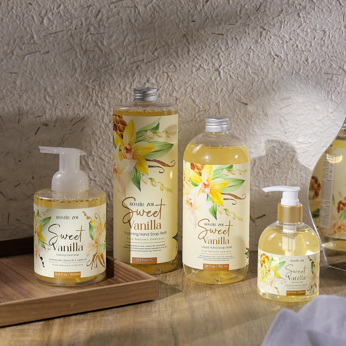ROMIIE ZOI bathroom countertop lifestyle scene suggesting cozy scent