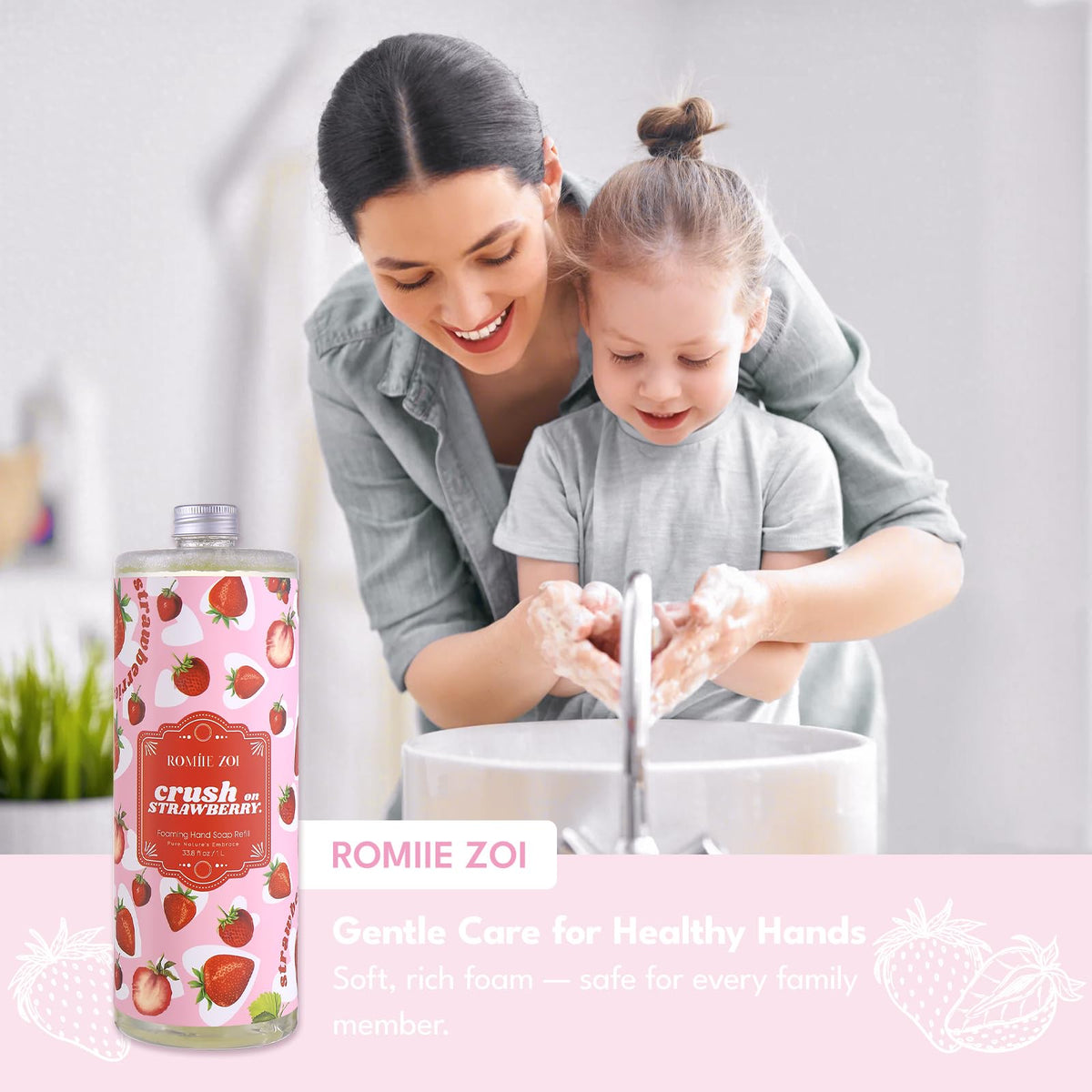ROMIIE ZOI bottle held in hand to show true scale and long-lasting volume