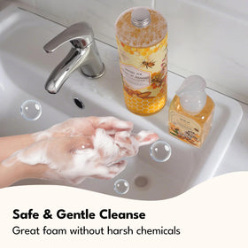 ROMIIE ZOI bottle size scale next to sink illustrating 1 L capacity and long-lasting supply