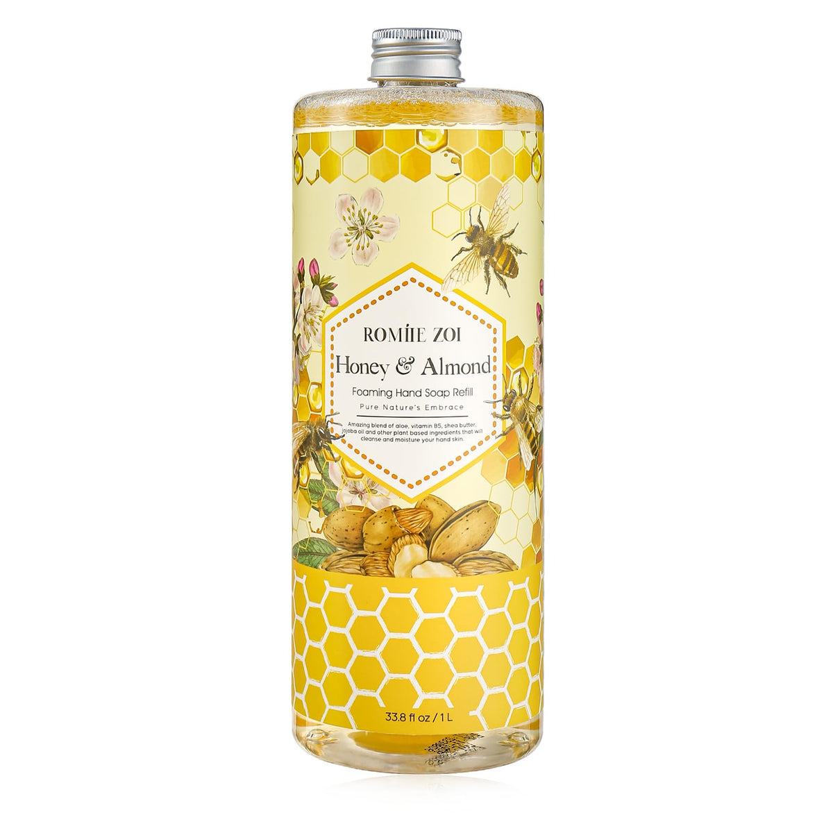 ROMIIE ZOI front label showing honey and almond scent and capacity benefit