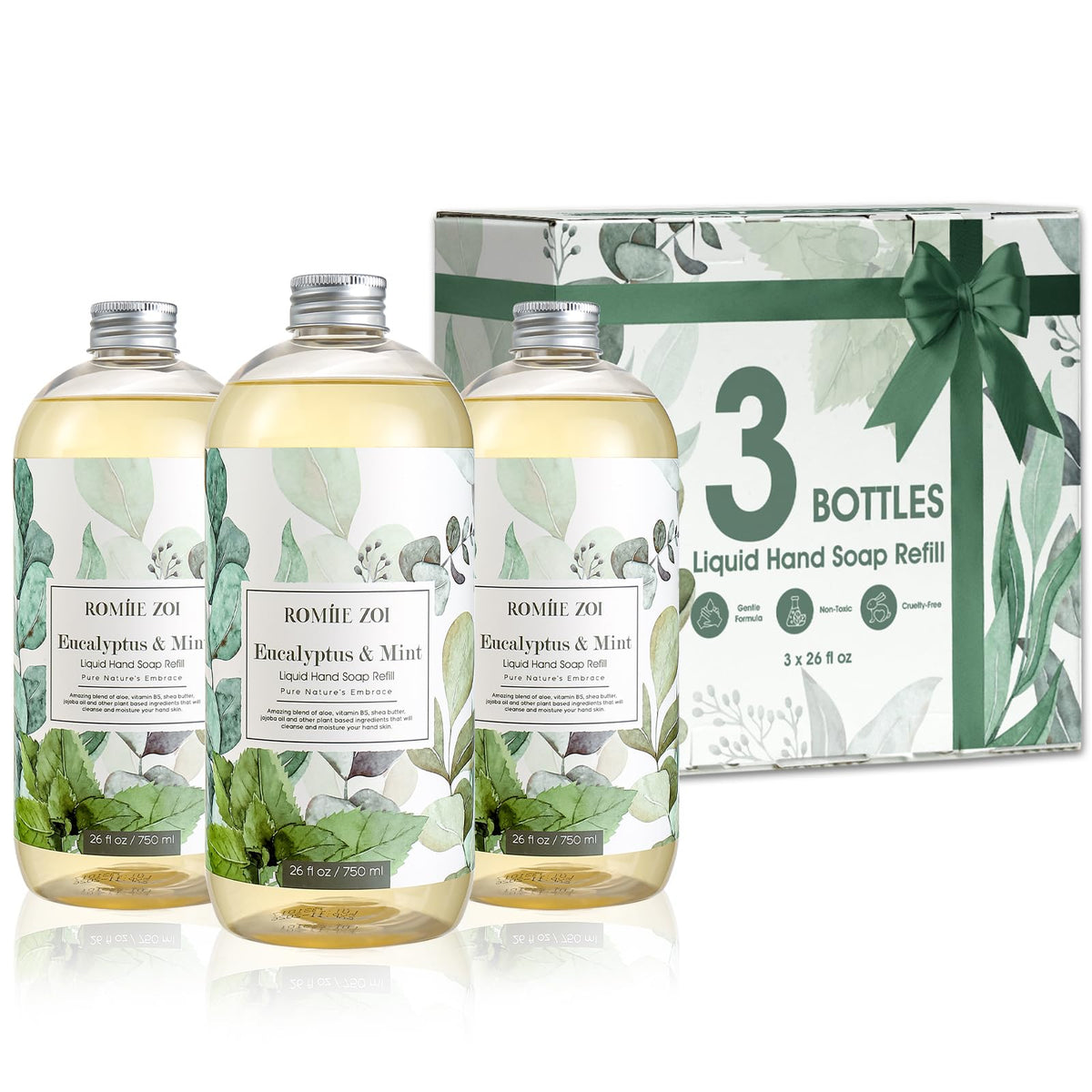 ROMIIE ZOI front packaging showing three refill bottles and scent branding for value