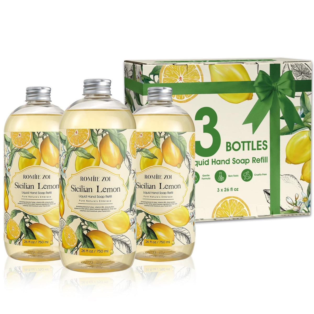 ROMIIE ZOI front packaging showing three refill bottles and label benefit