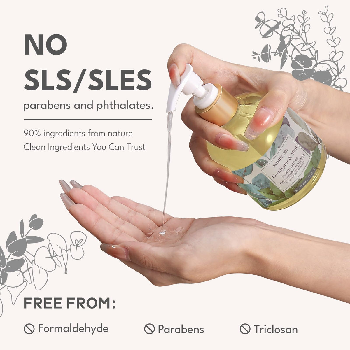 ROMIIE ZOI label ingredients detail showing jojoba oil and vitamin B5 benefit