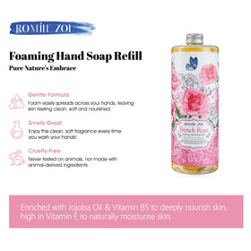 ROMIIE ZOI pouring into a foaming dispenser for easy refill benefit
