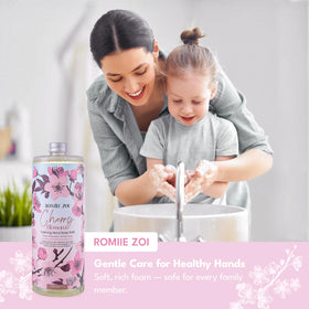 ROMIIE ZOI pouch beside hand to show 1000 ml scale and long-lasting value