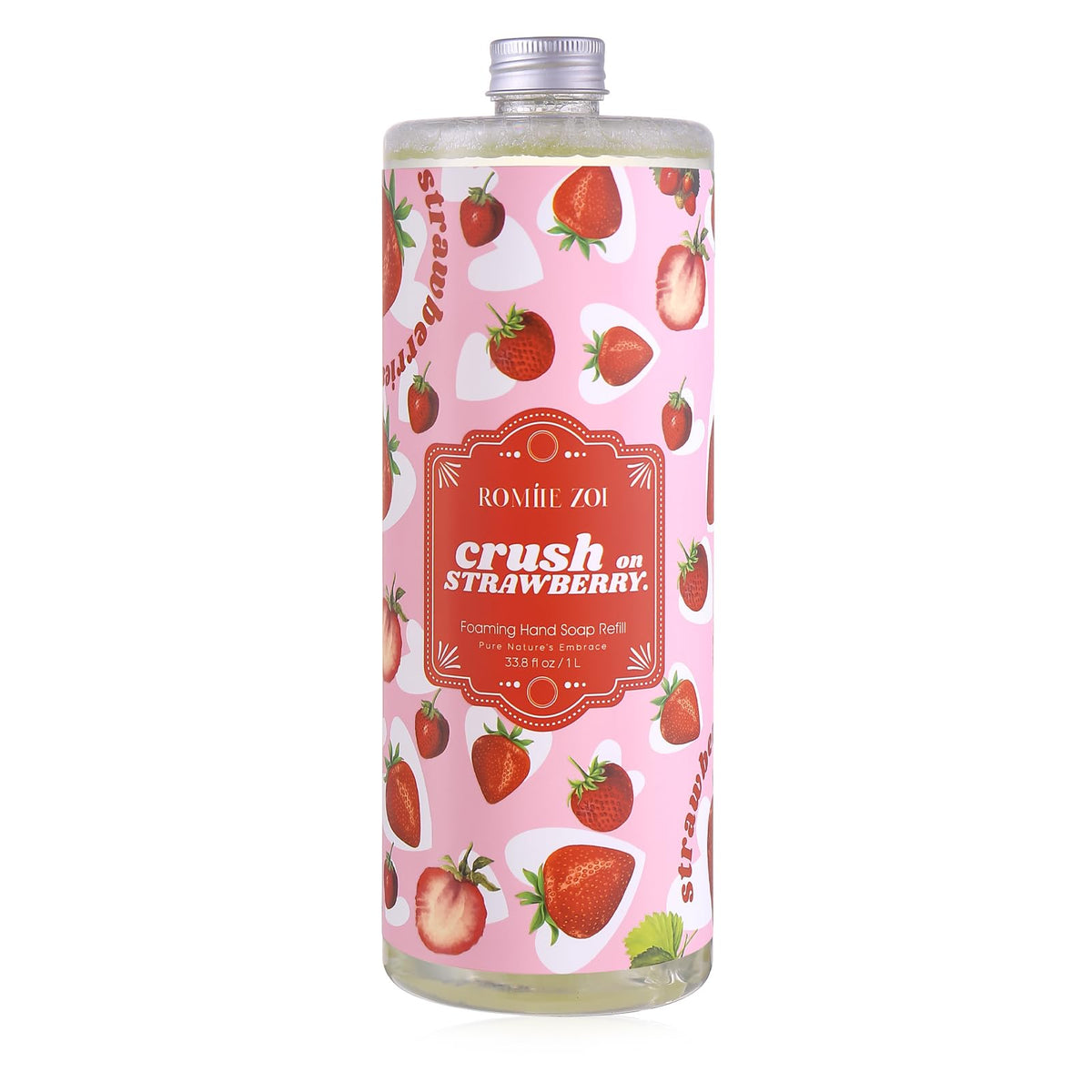 ROMIIE ZOI front packaging showing 1000ml refill and strawberry scent benefit