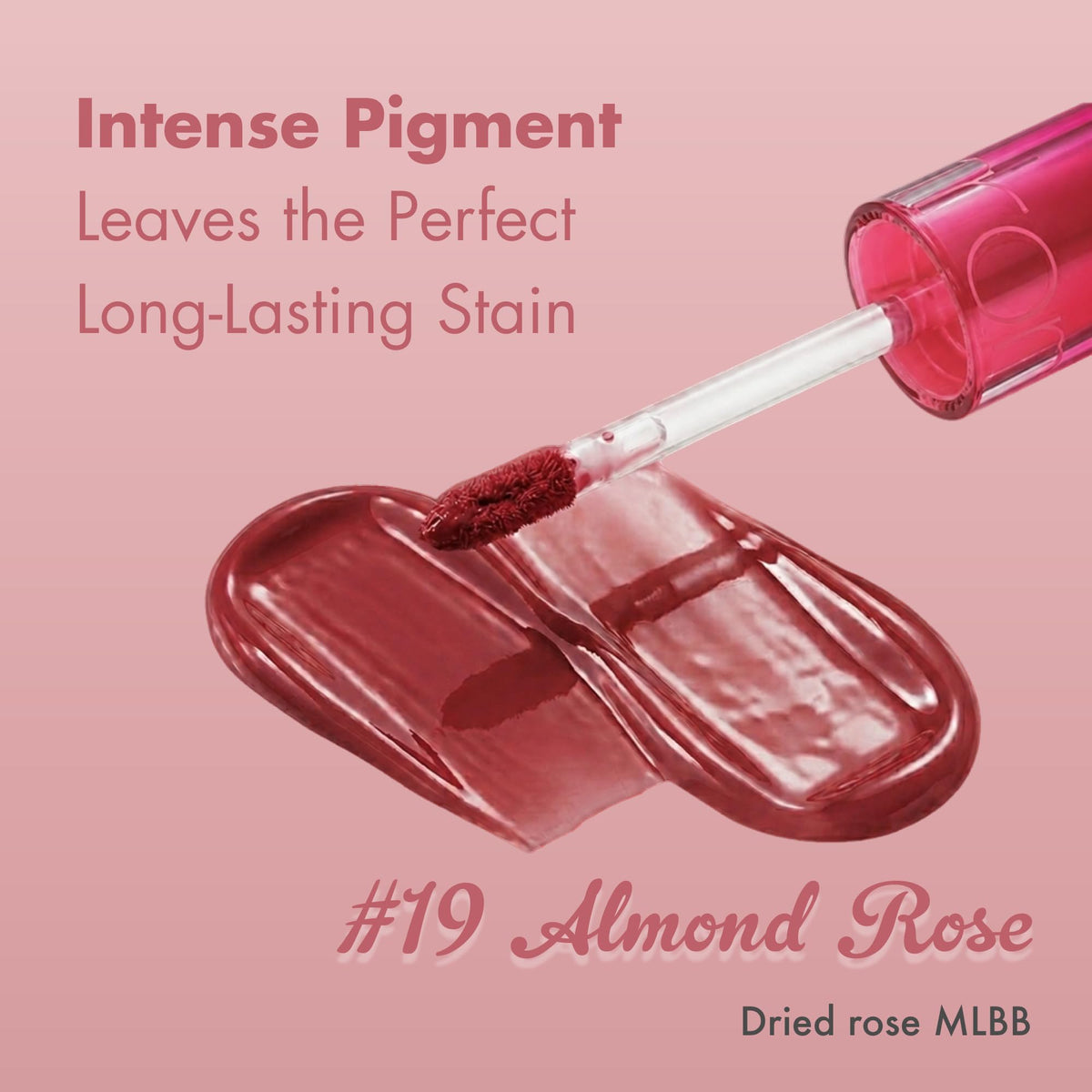 rom&nd lip closeup displaying plump, hydrated finish and shine