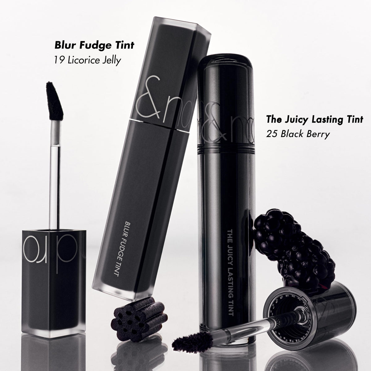 rom&nd applying product with lip brush for controlled buildable color