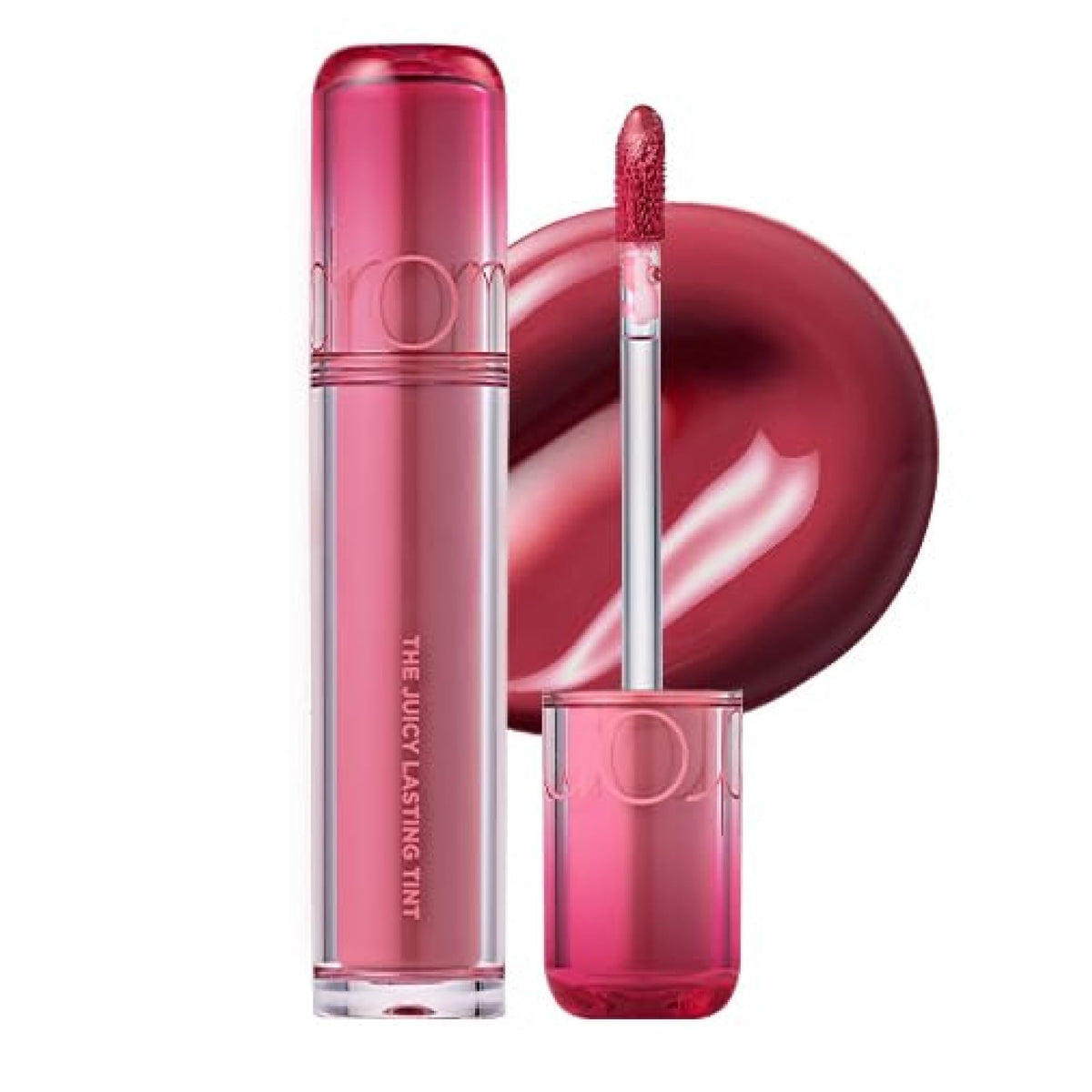 rom&nd front packaging showing sleek tube and glossy finish benefits