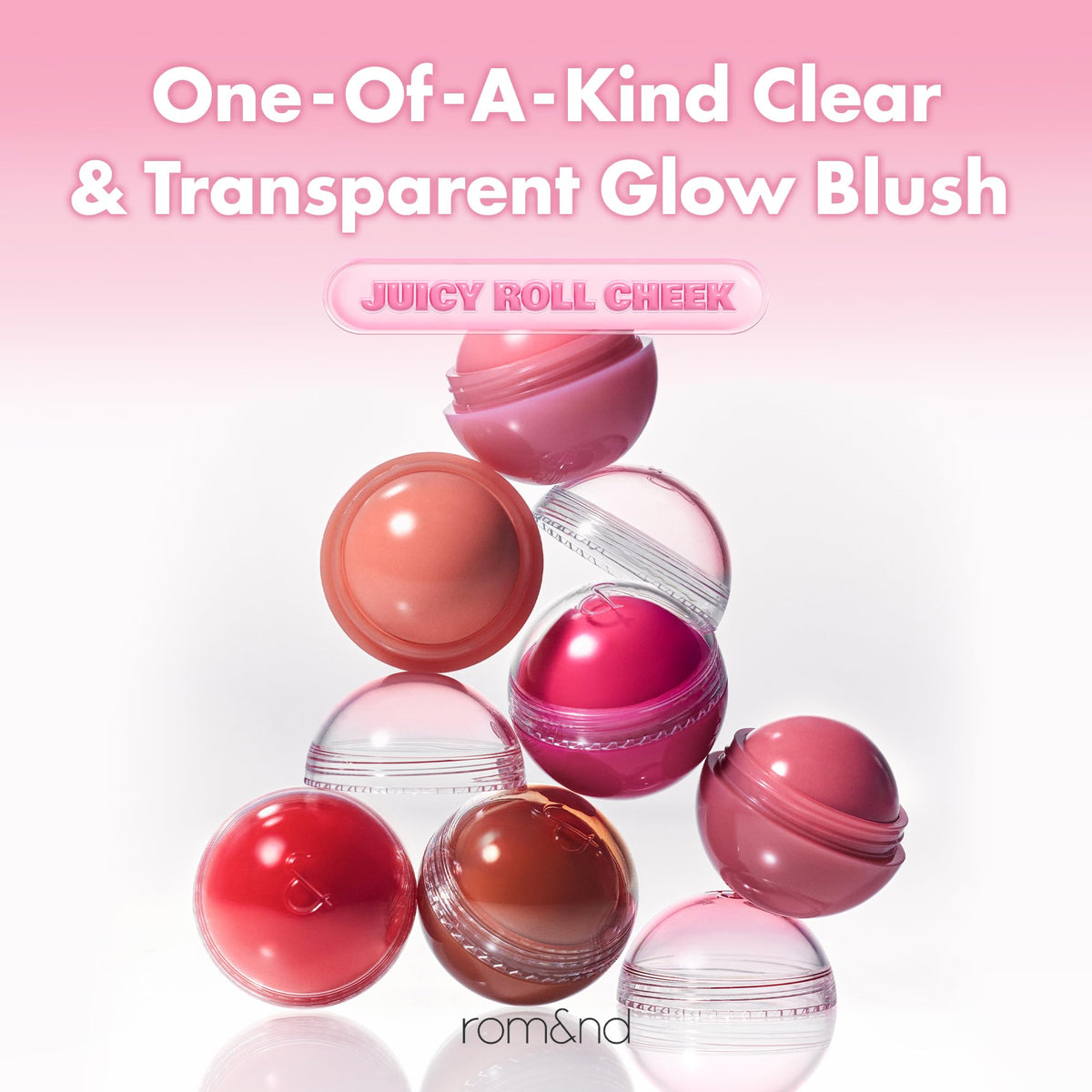 rom&nd blended Bare Grape on cheek close-up highlighting natural, skin-like flush