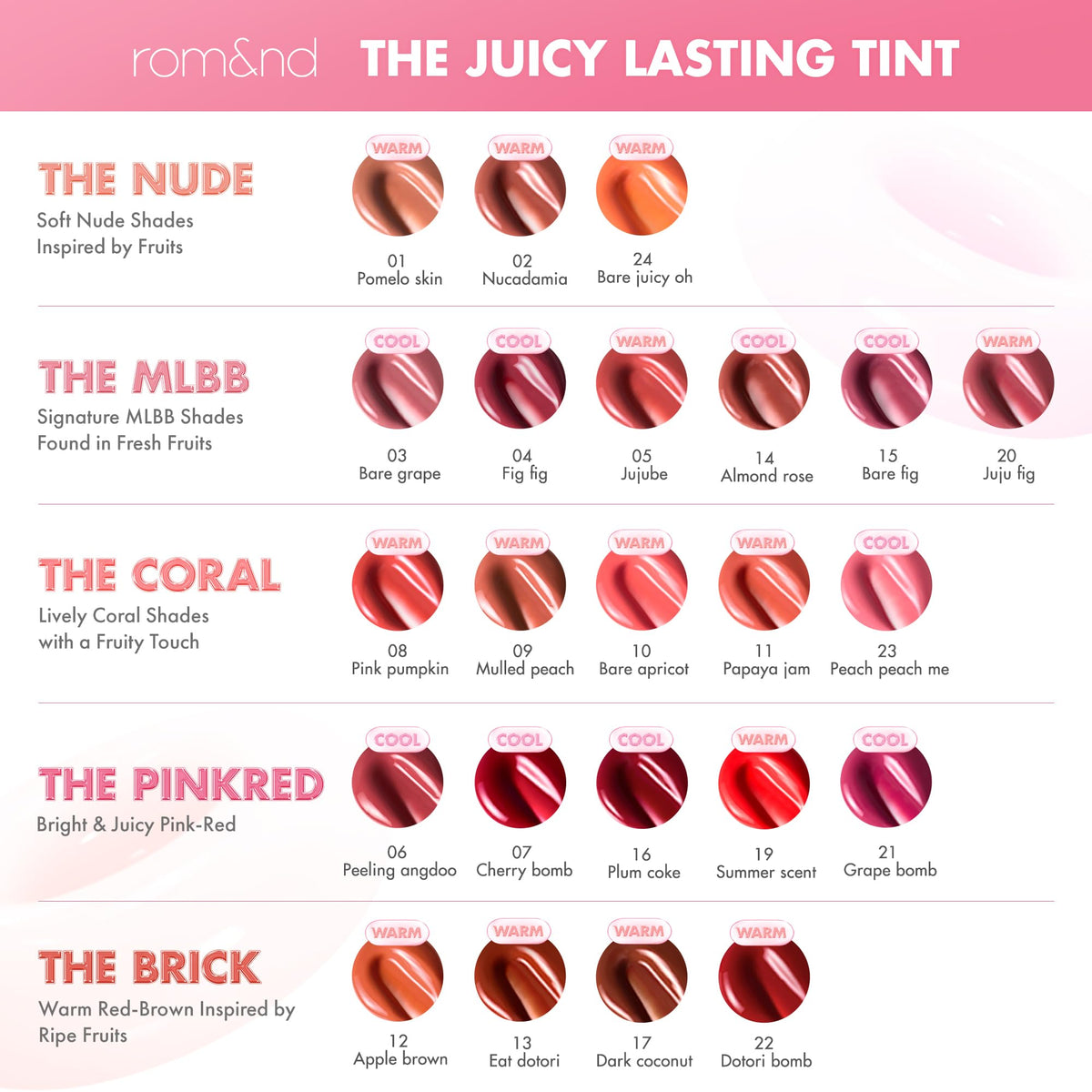 rom&nd gradient lip application showcasing natural, blurred edges