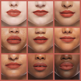 rom&nd lip swatch single shade showing warm coral payoff and benefit