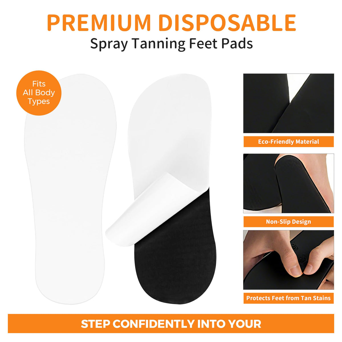 ROMSPRI sticky feet pads texture showing adhesive backing and non-slip benefit