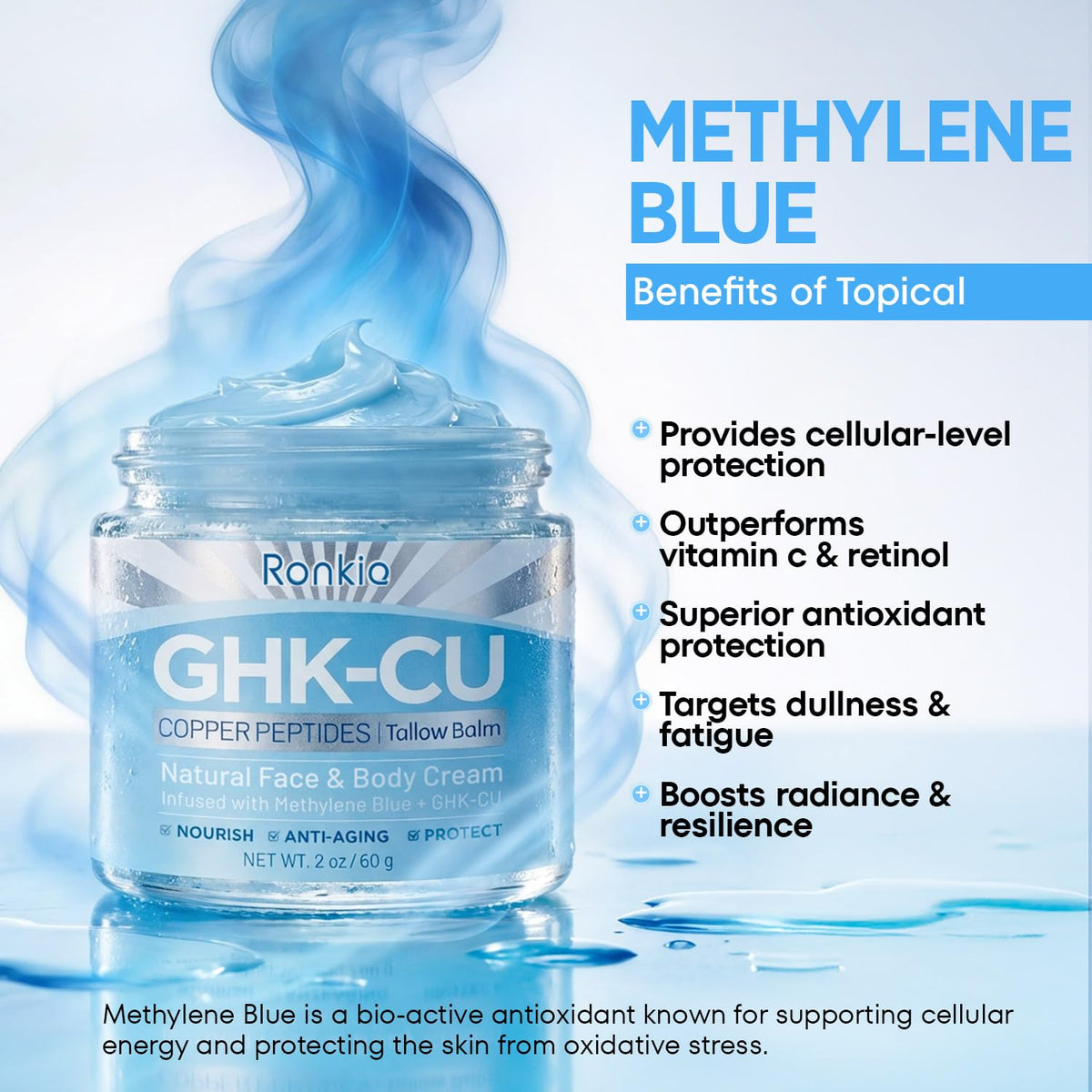 RONKIE moisturizer application on hand demonstrating smooth spreadability and quick absorption benefits