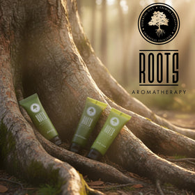 Roots Aromatherapy pleat-wrapped bar soap close-up hygienic sealed soap for guests
