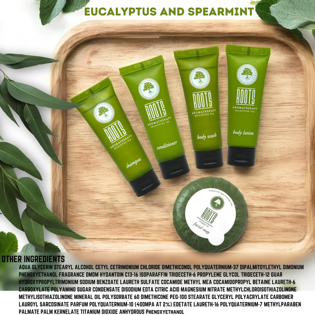 Roots Aromatherapy bottles packed in suitcase showing TSA-friendly travel convenience
