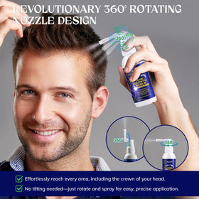 RootStim being applied to scalp demonstrating targeted delivery and improved absorption