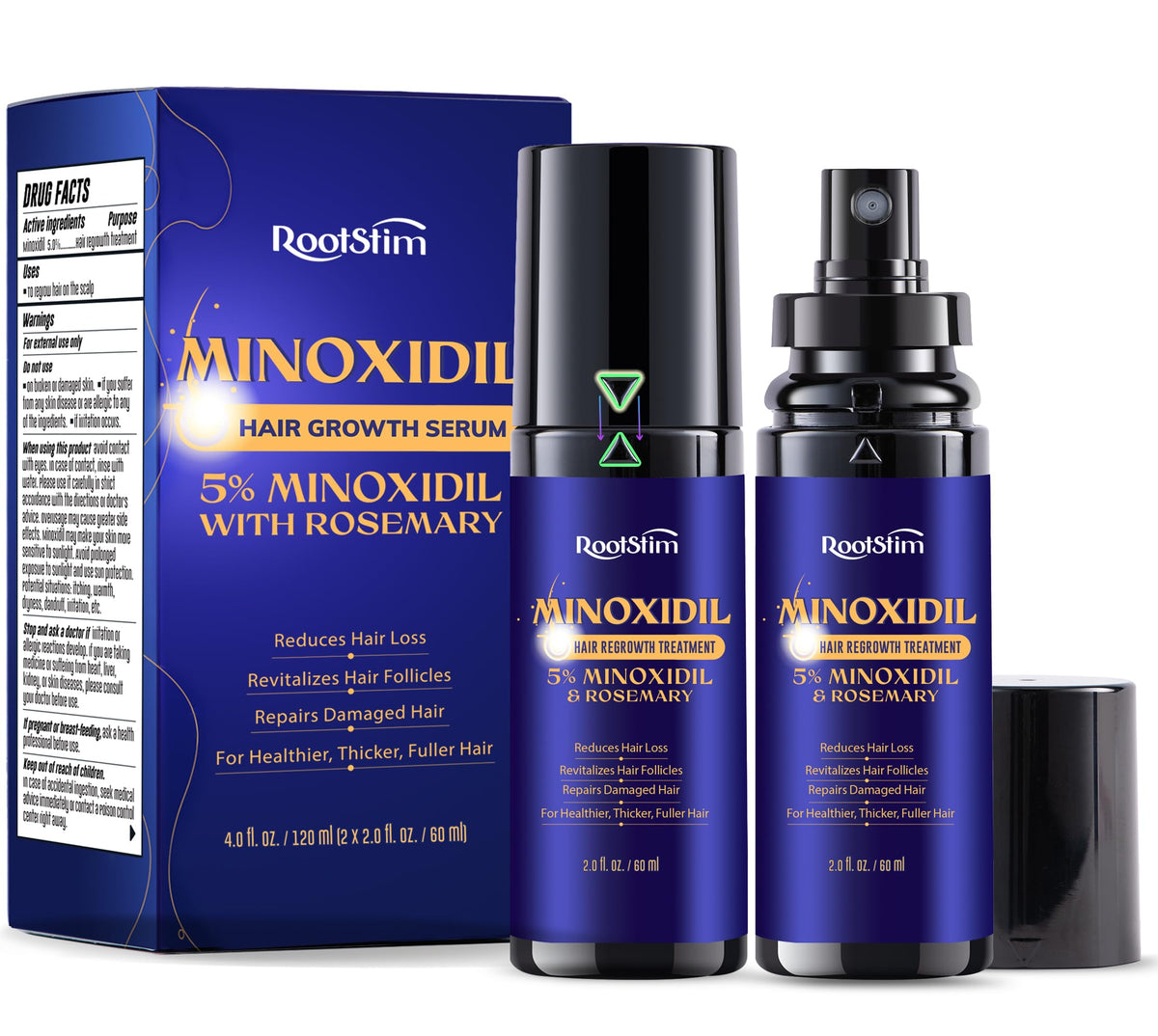 RootStim front packaging showing 2-pack and benefits