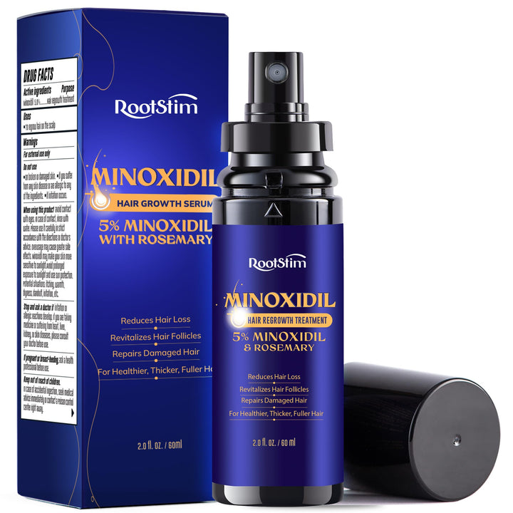 RootStim front packaging showing bottle and box, highlights product benefits