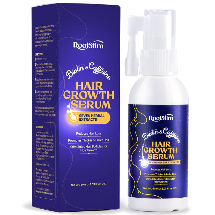 RootStim front packaging showing bottle and label, clear directions and benefit