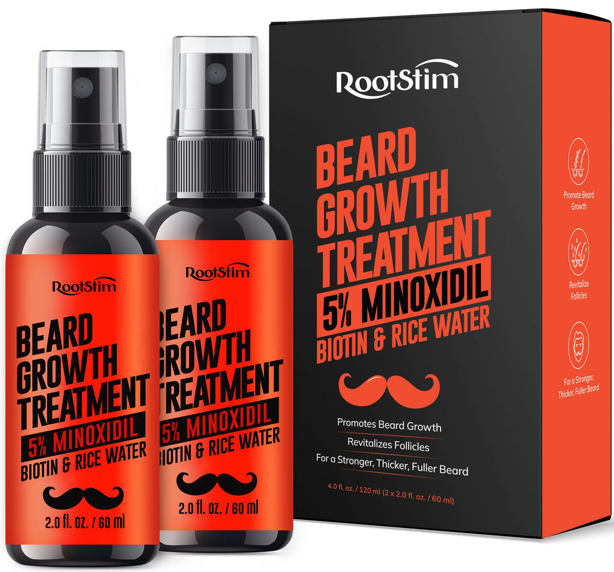 RootStim front packaging showing two bottles and product branding for quick identification