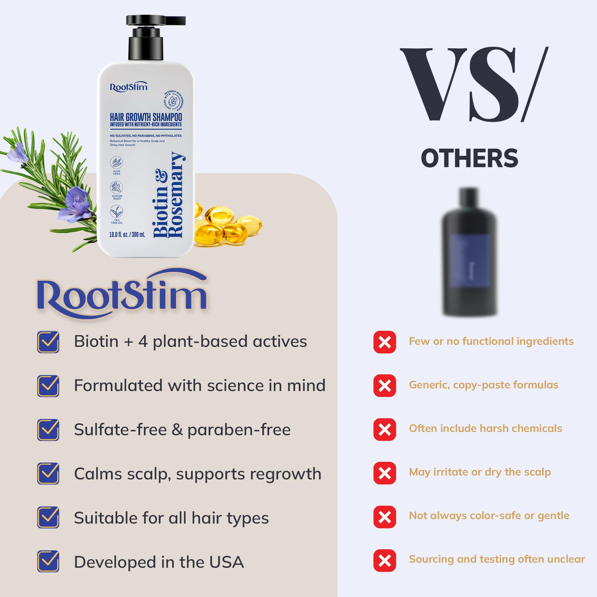 RootStim rosemary and biotin close-up highlighting natural nutrient blend