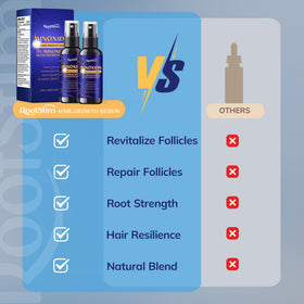 RootStim label close-up highlighting minoxidil and rosemary
