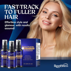 RootStim bottles on bathroom counter for consistent routine benefit