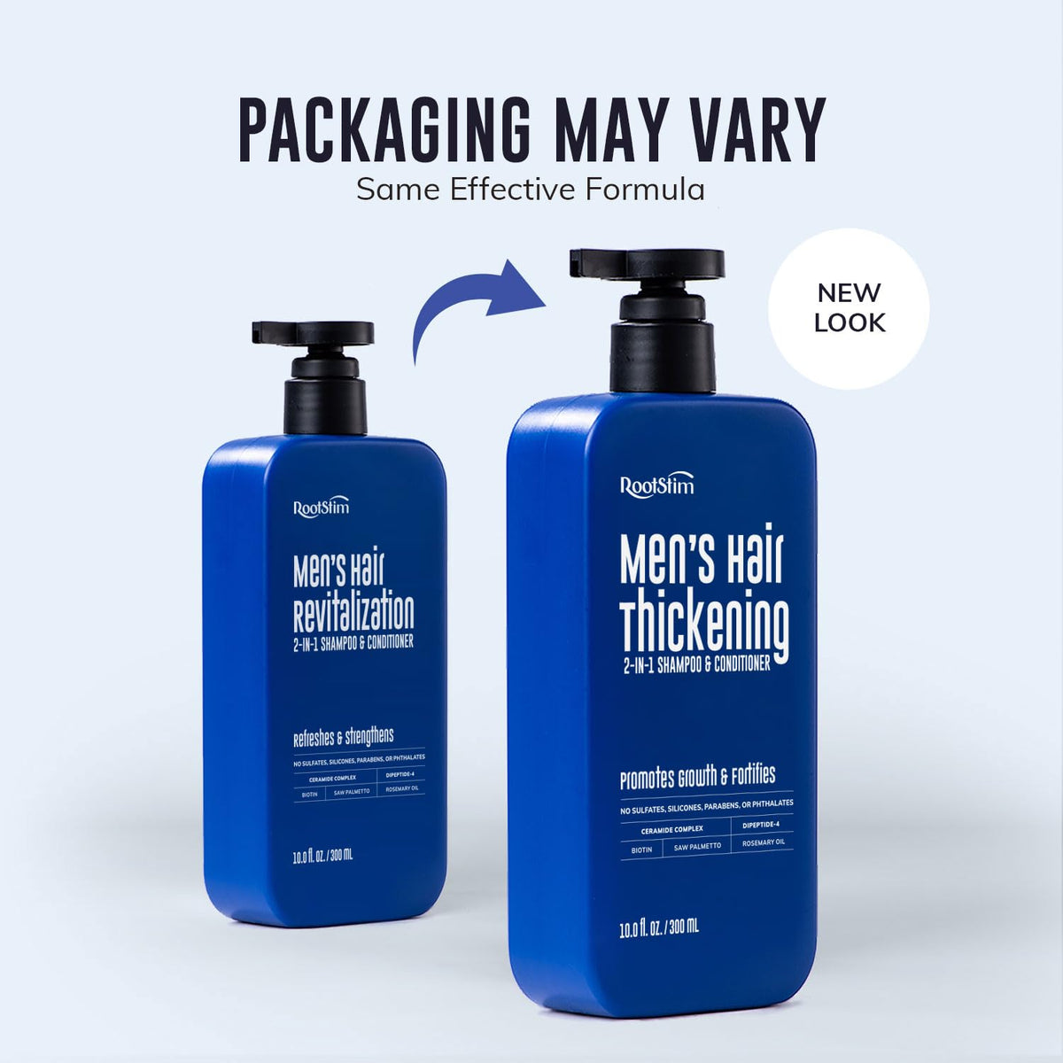 RootStim bottle on bathroom shelf in lifestyle setting conveying daily use benefit