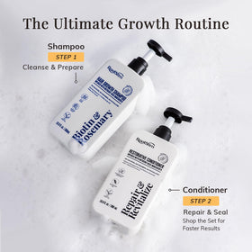 RootStim bottle on bathroom shelf in lifestyle setting suggesting daily routine